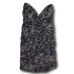 Sweet Color Animal Print Rushed Mini Dress S